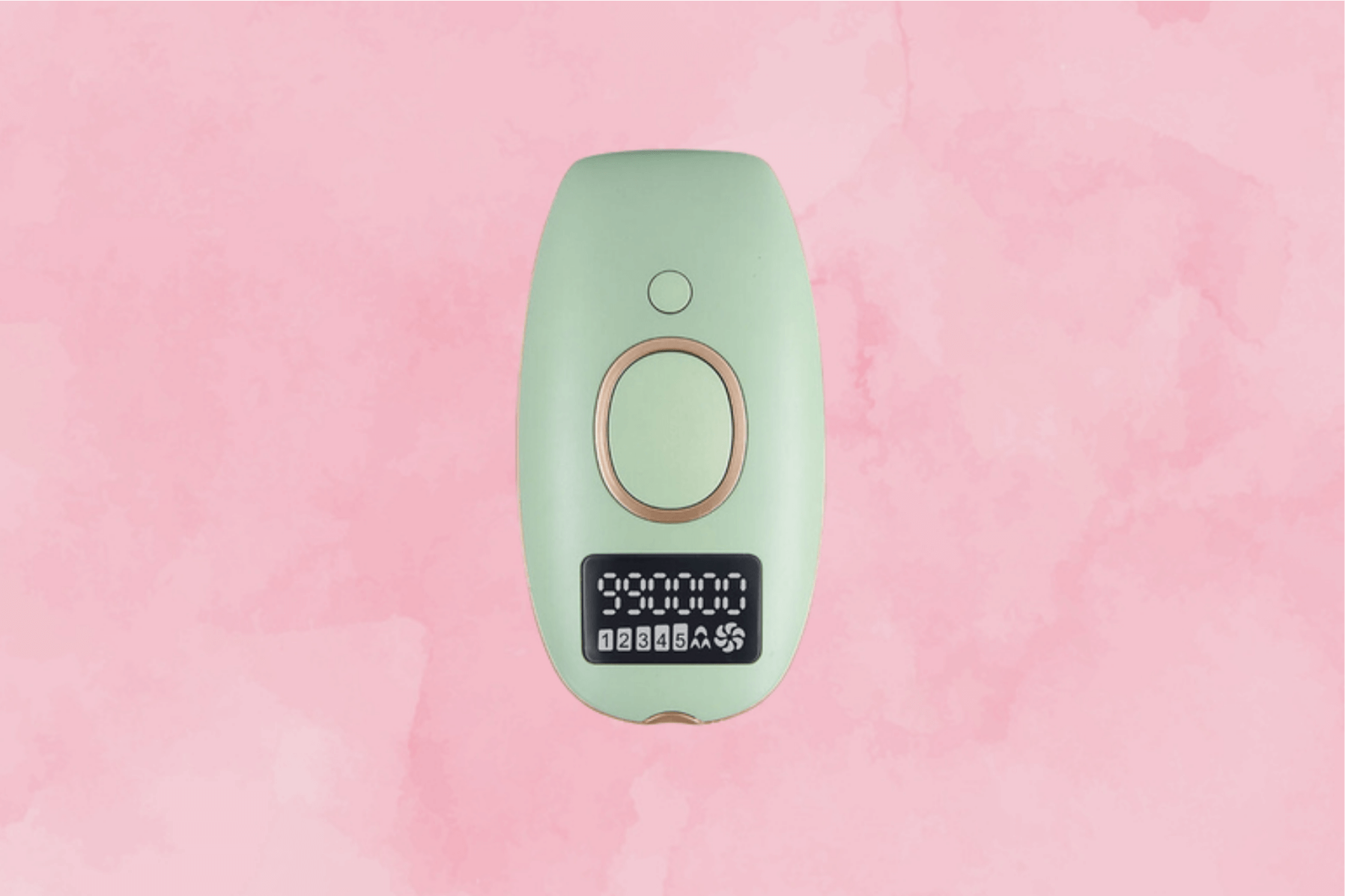 Close-up of the BellaSoft IPL Hair Removal device in green color, highlighting its modern design and functionality.